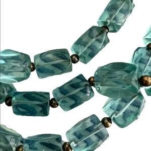 TRIPLE Strand Rare Unique Buffed Polished Faceted Beads Necklace‎